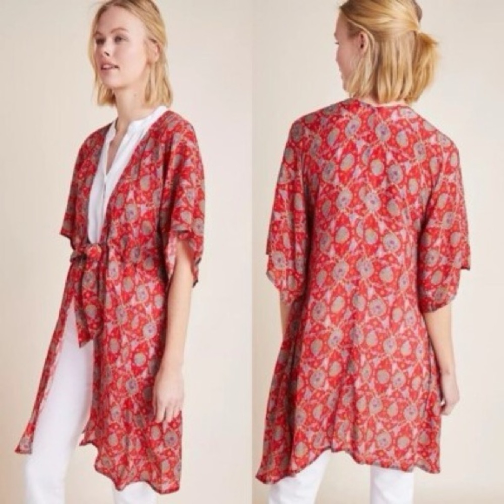 Anthropologie Rujuta Sheth Tie Front Kimono Top Kaftan One Size